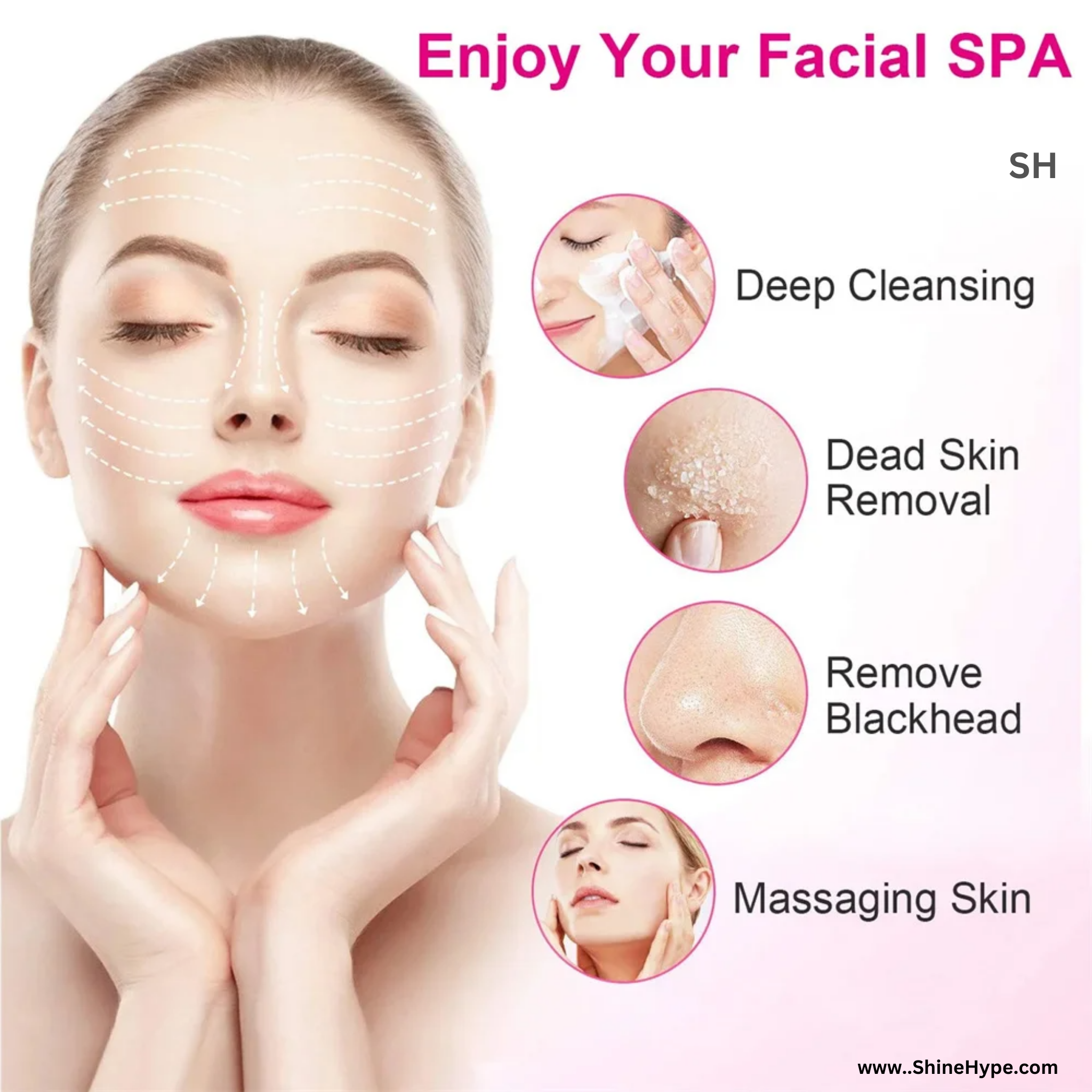 5-in-1 Face Facial Massager Machine for Blackhead Removal, Exfoliating And Skin Massage