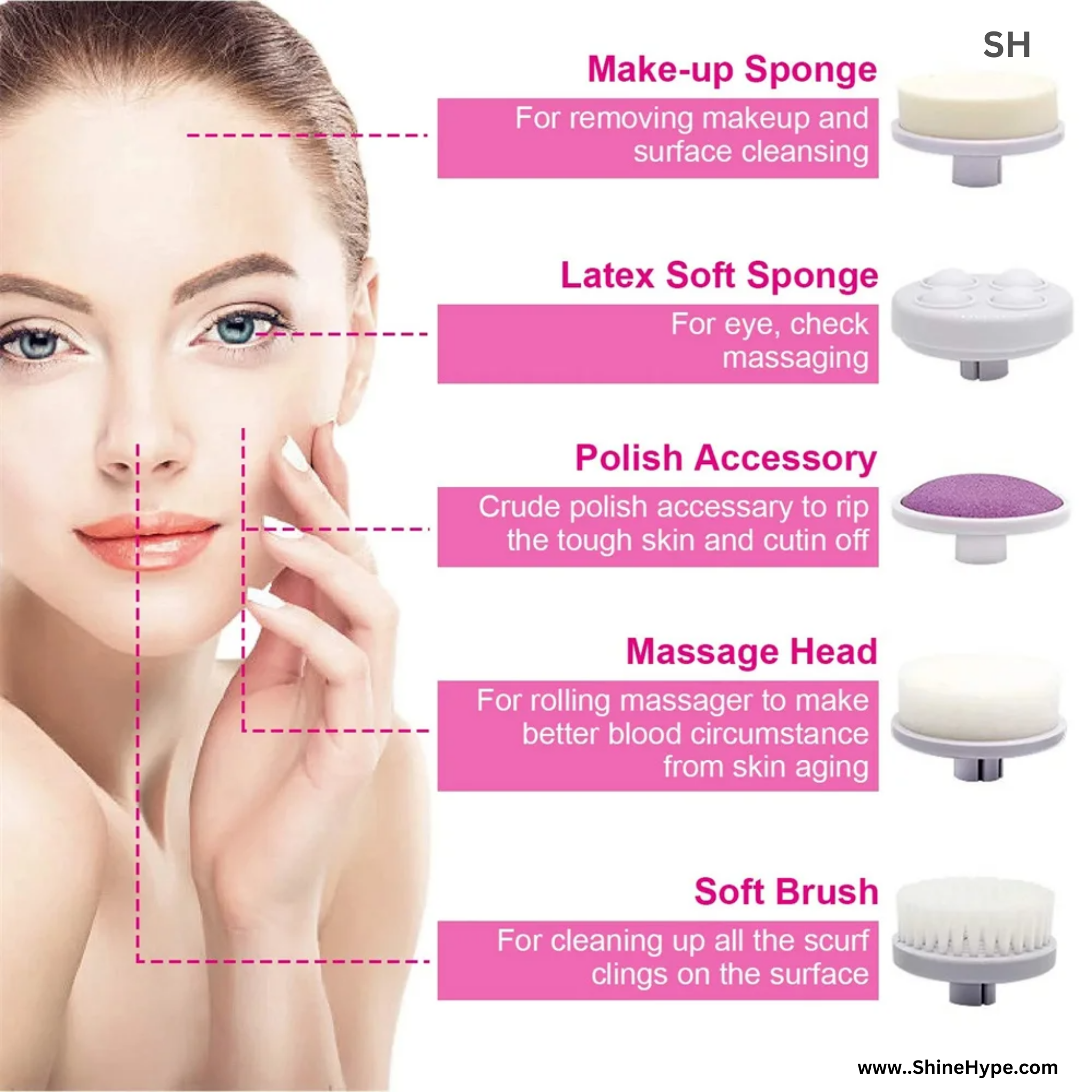 5-in-1 Face Facial Massager Machine for Blackhead Removal, Exfoliating And Skin Massage