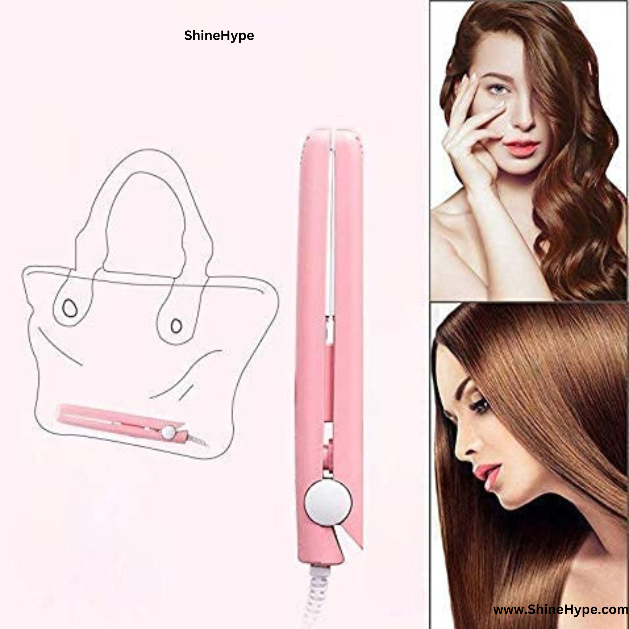 Mini Portable Hair Straightener, Travel Size Straightener